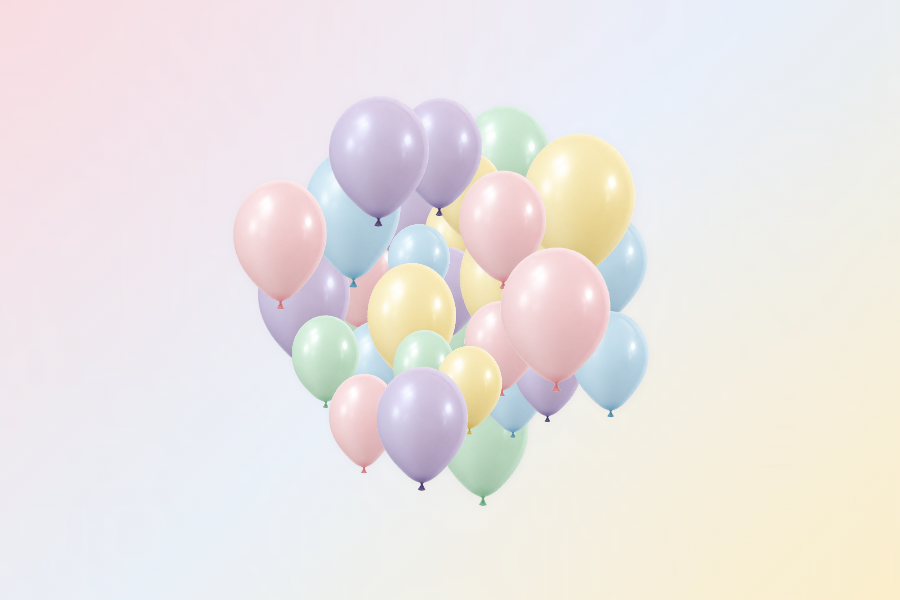 Still from the Pastel balloons artwork